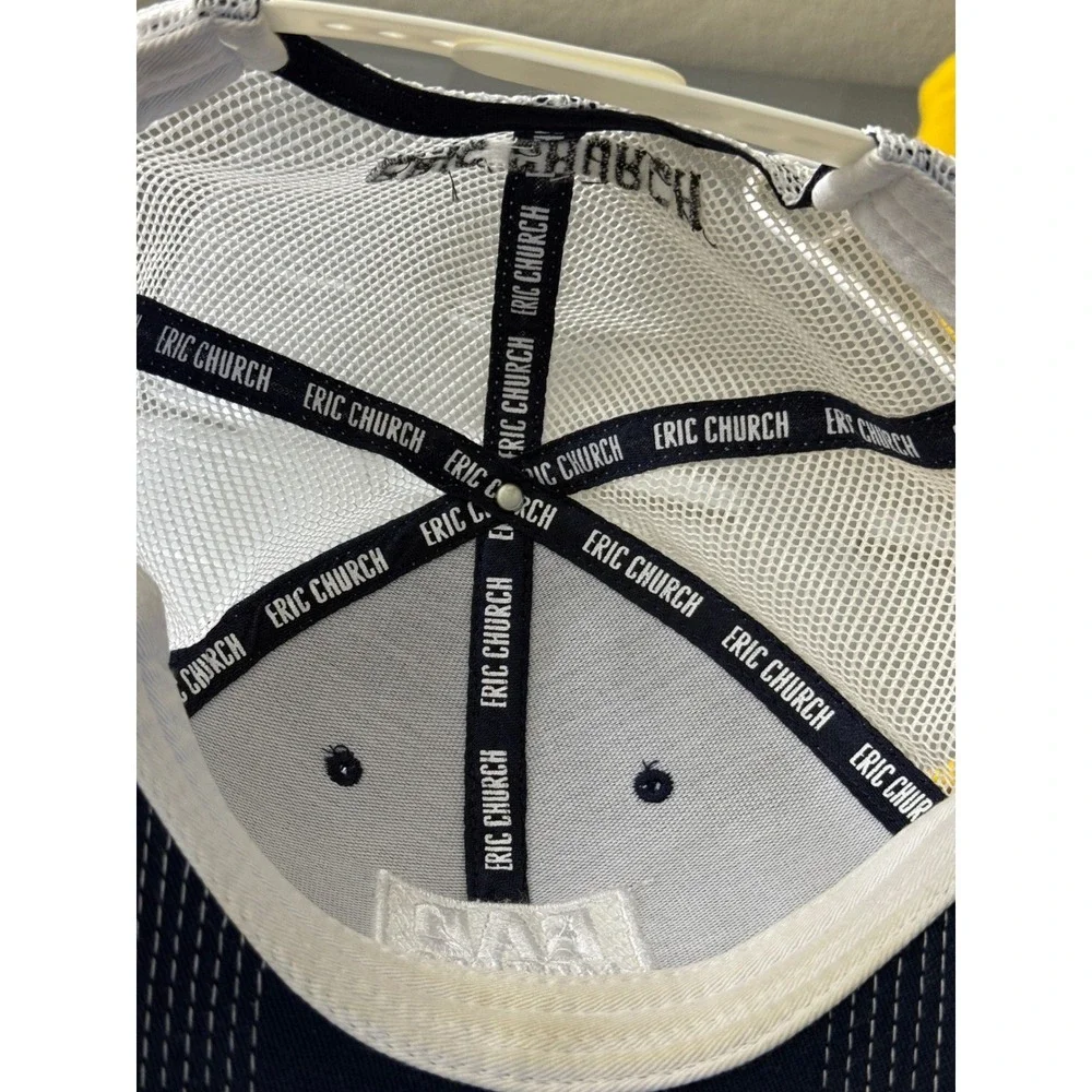 Eric Church Bad Mother Trucker‎ Hat Navy Blue White Mesh Snapback Country Cap